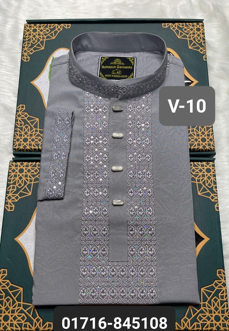 চায়না ভাঙচুর স্ট্রিচ পাঞ্জাবি= V-10 (এস কালার)