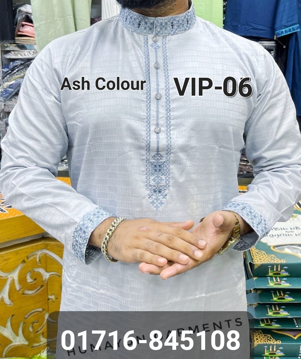 ১০০% কটন পাঞ্জাবি= VIP-06 (এ্যাস কালার)