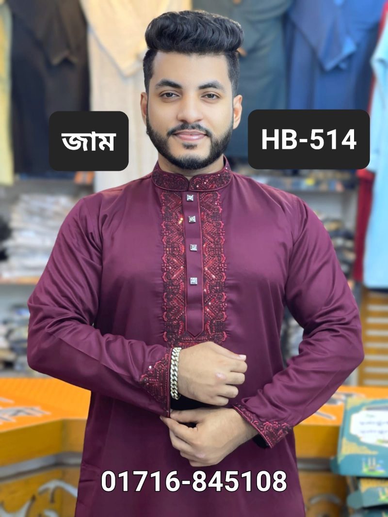 মাল্টি সিকোয়েন্স পাঞ্জাবি= HB-514 (জাম)