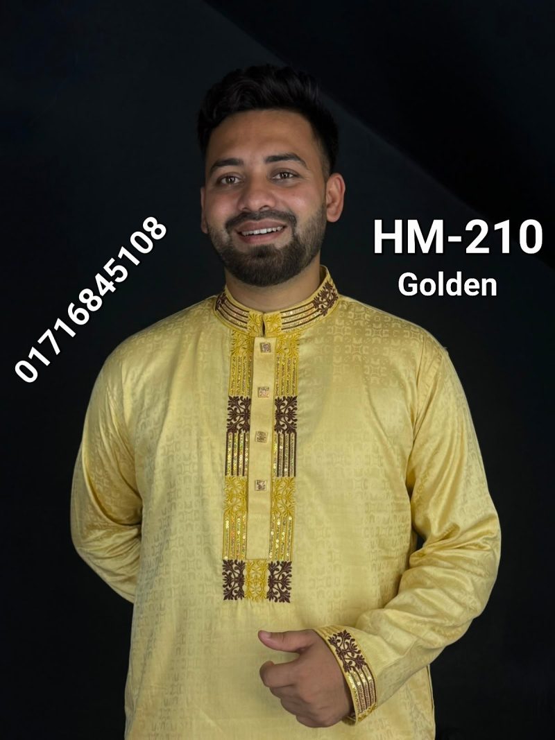 অল বডি টেক্সচার পাঞ্জাবি= HM-210 (Golden)