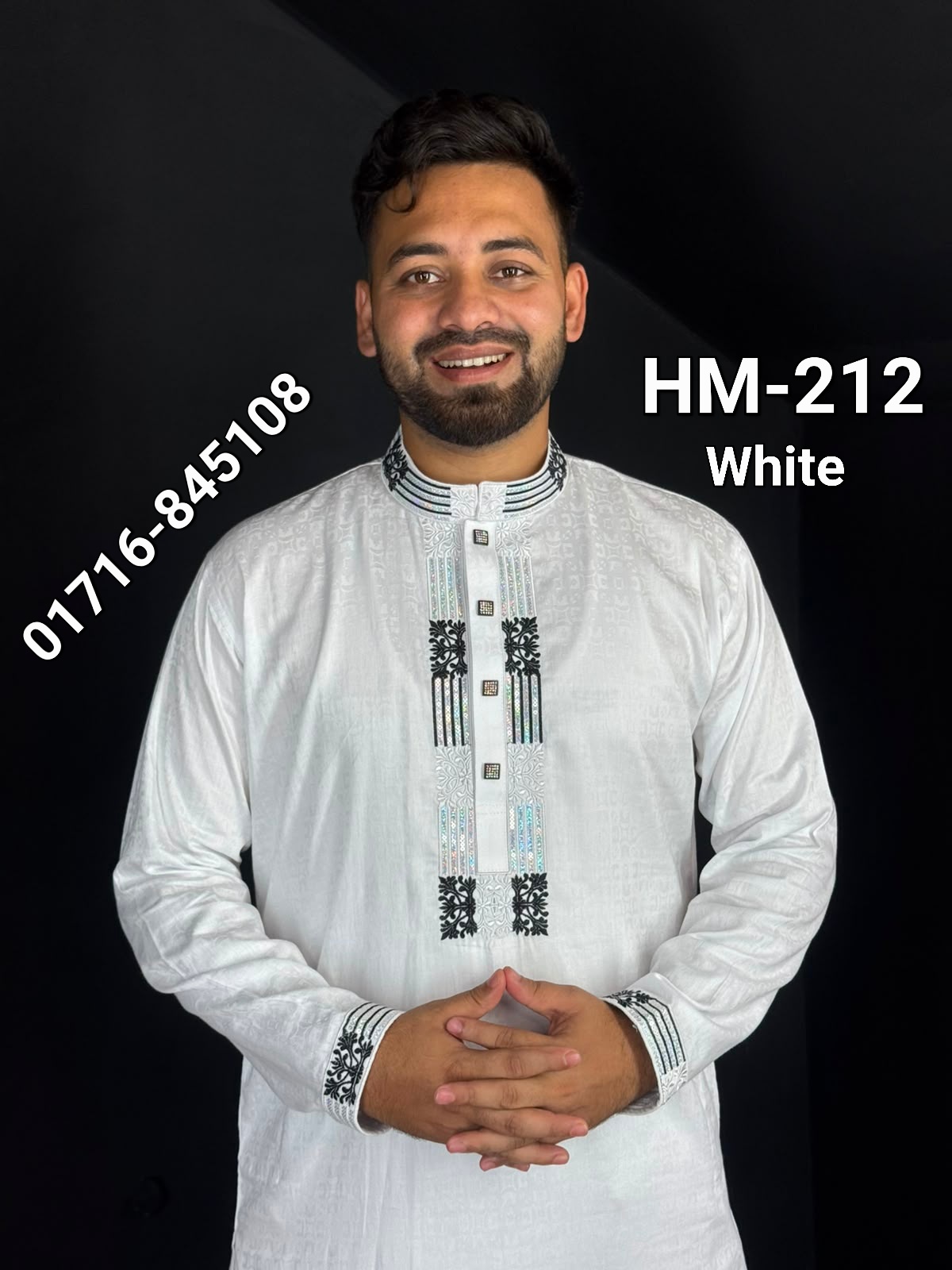 অল বডি টেক্সচার পাঞ্জাবি= HM-212 (Whi)